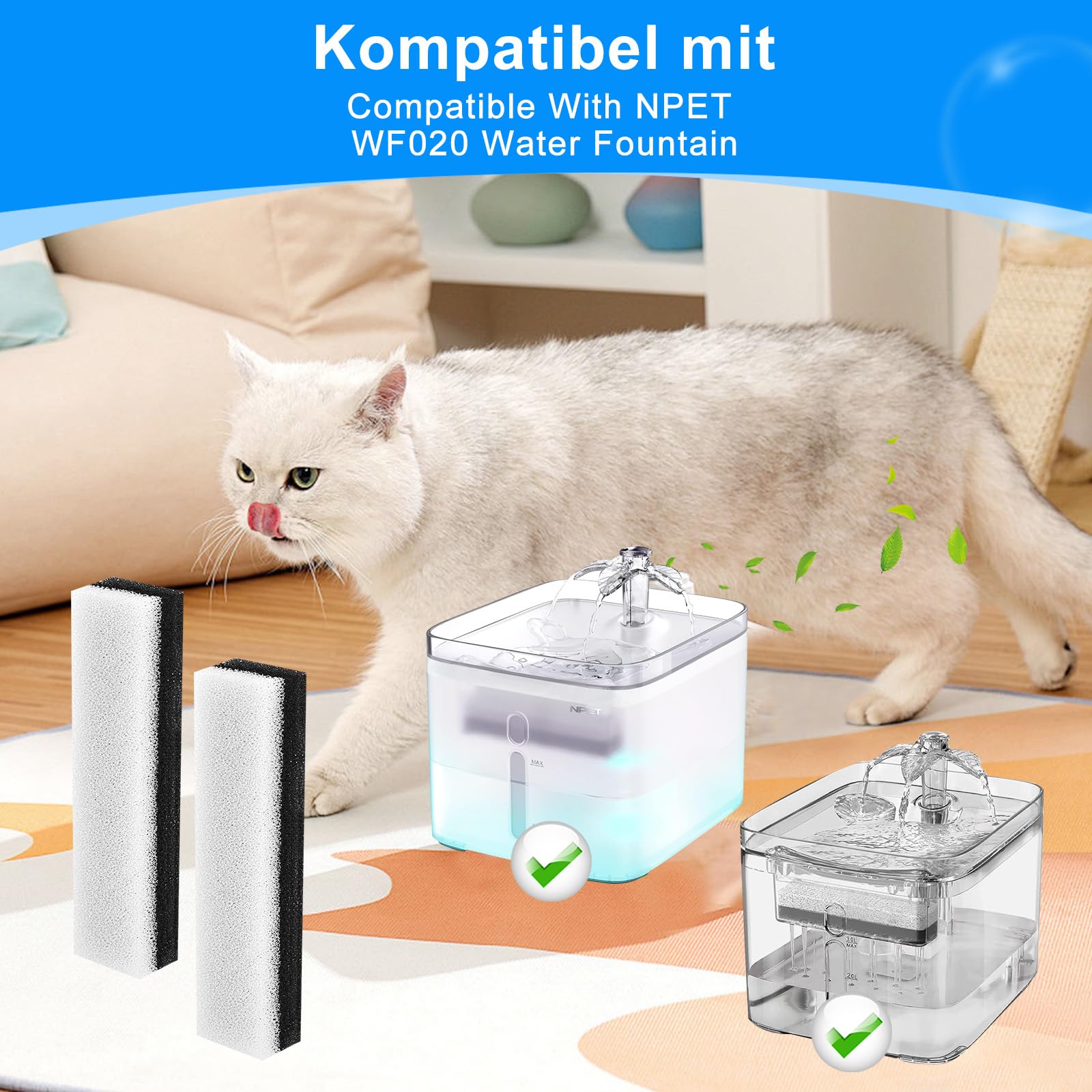 Filtro de agua para gatos y perros MyfatBOSS WF020, mejora la calidad del agua