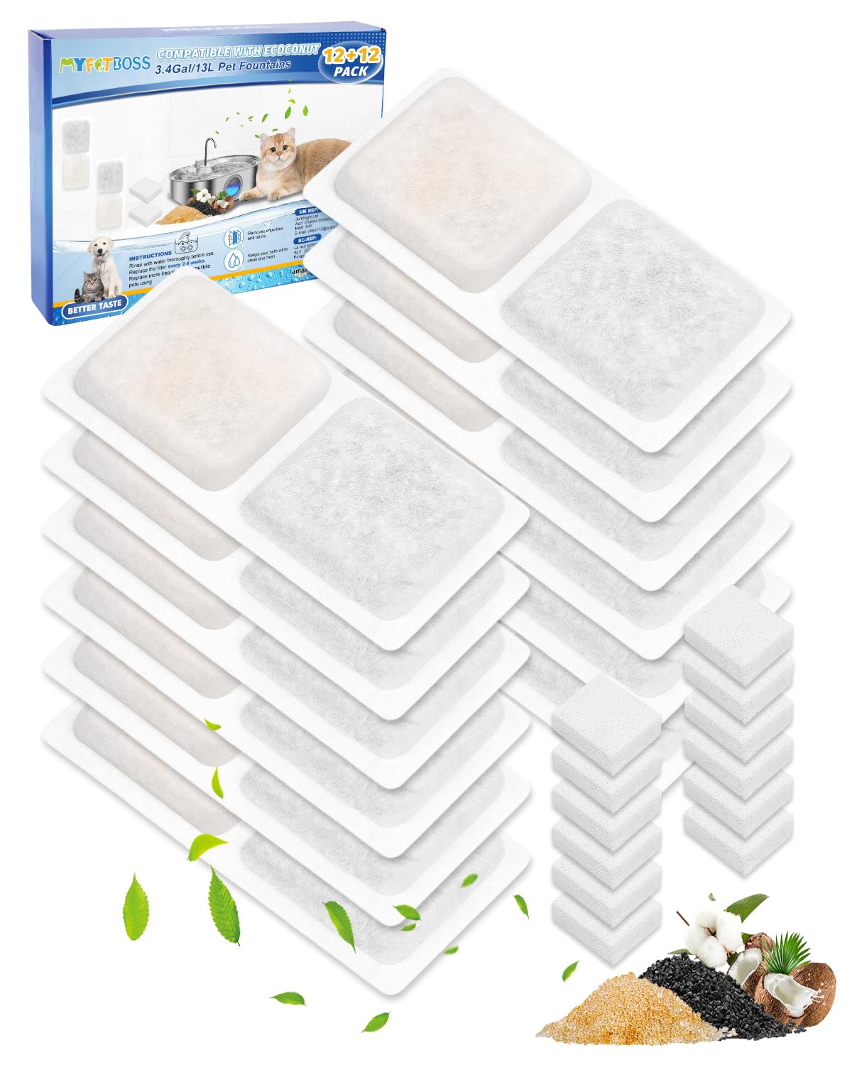 MyfatBOSS filtro-carbono-perro-fuente, agua más fresca para beber.