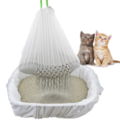 Mygeromon bolsa para bandeja de gatos con agujeros y cordón, desechar fácilmente.