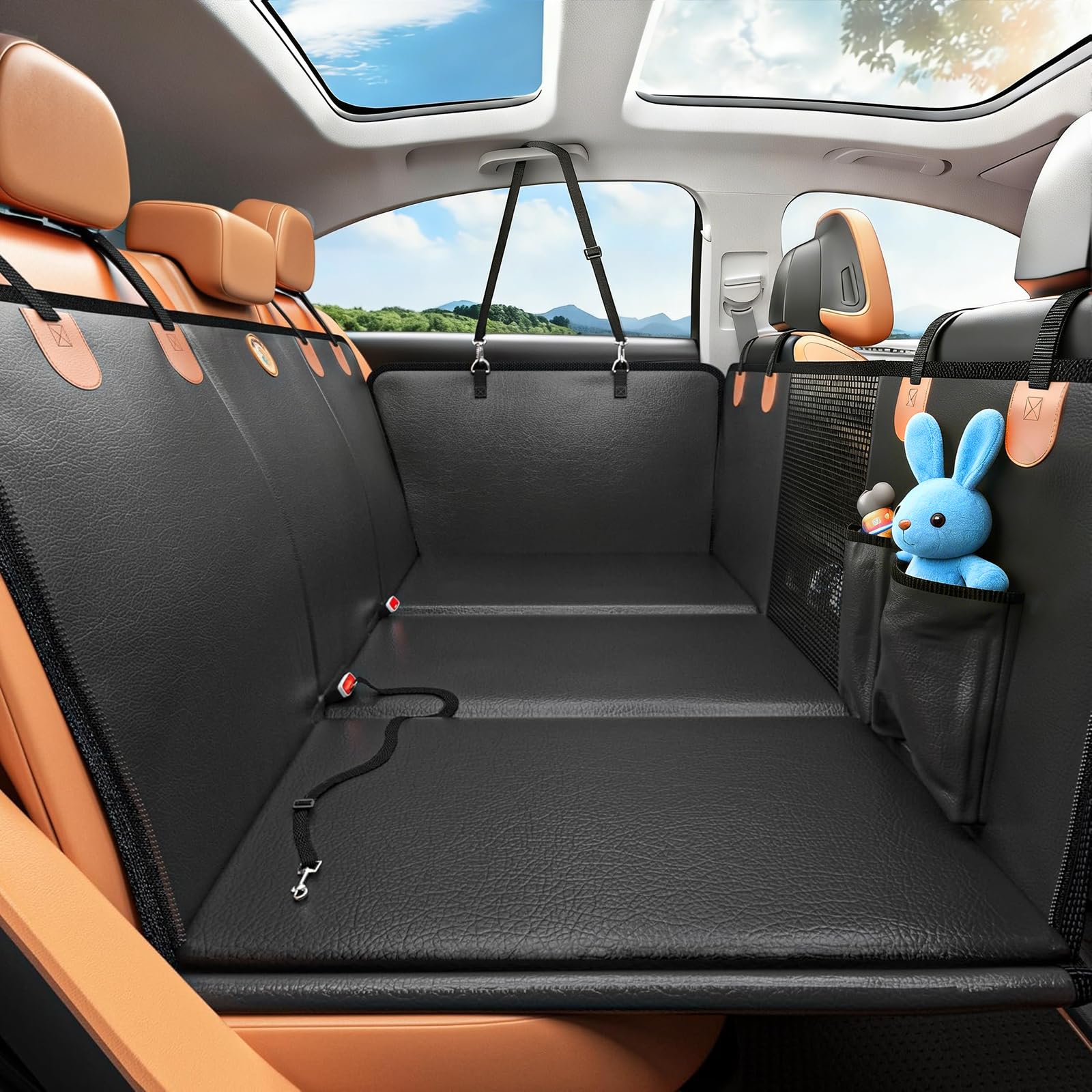 MYJAQI extensor de asiento trasero para perros ofrece mayor espacio y seguridad.