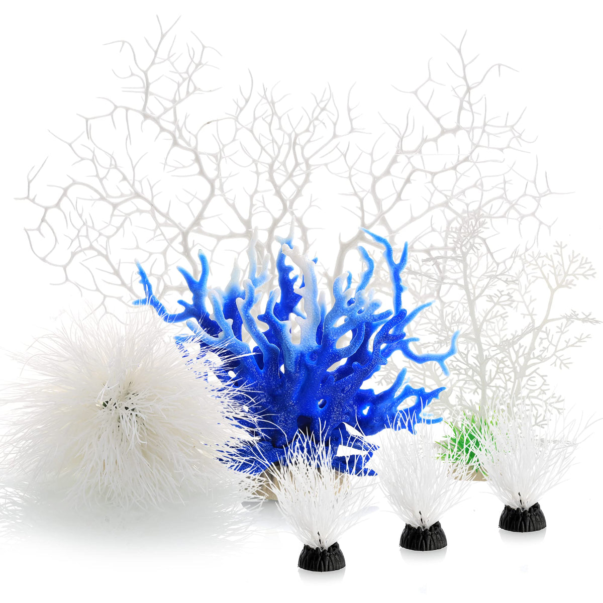 MyLifeUNIT corales artificiales blanco, juego de 7 para acuario decorativo