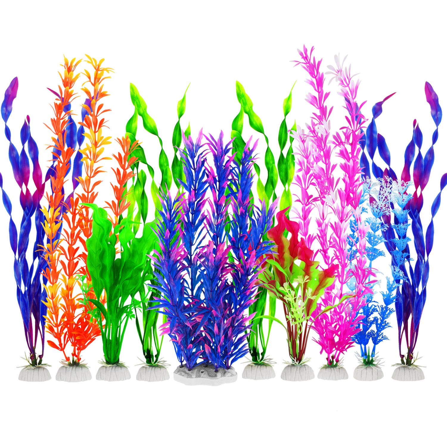 MyLifeUNIT plantas azules para acuario, refugio natural para peces