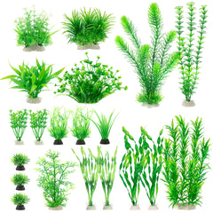 MyLifeUNIT plantas para acuario, conjunto de 20 verdes para decoración natural.