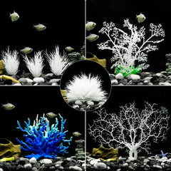 MyLifeUNIT plantas sintéticas blancas para acuario, suaves y seguras