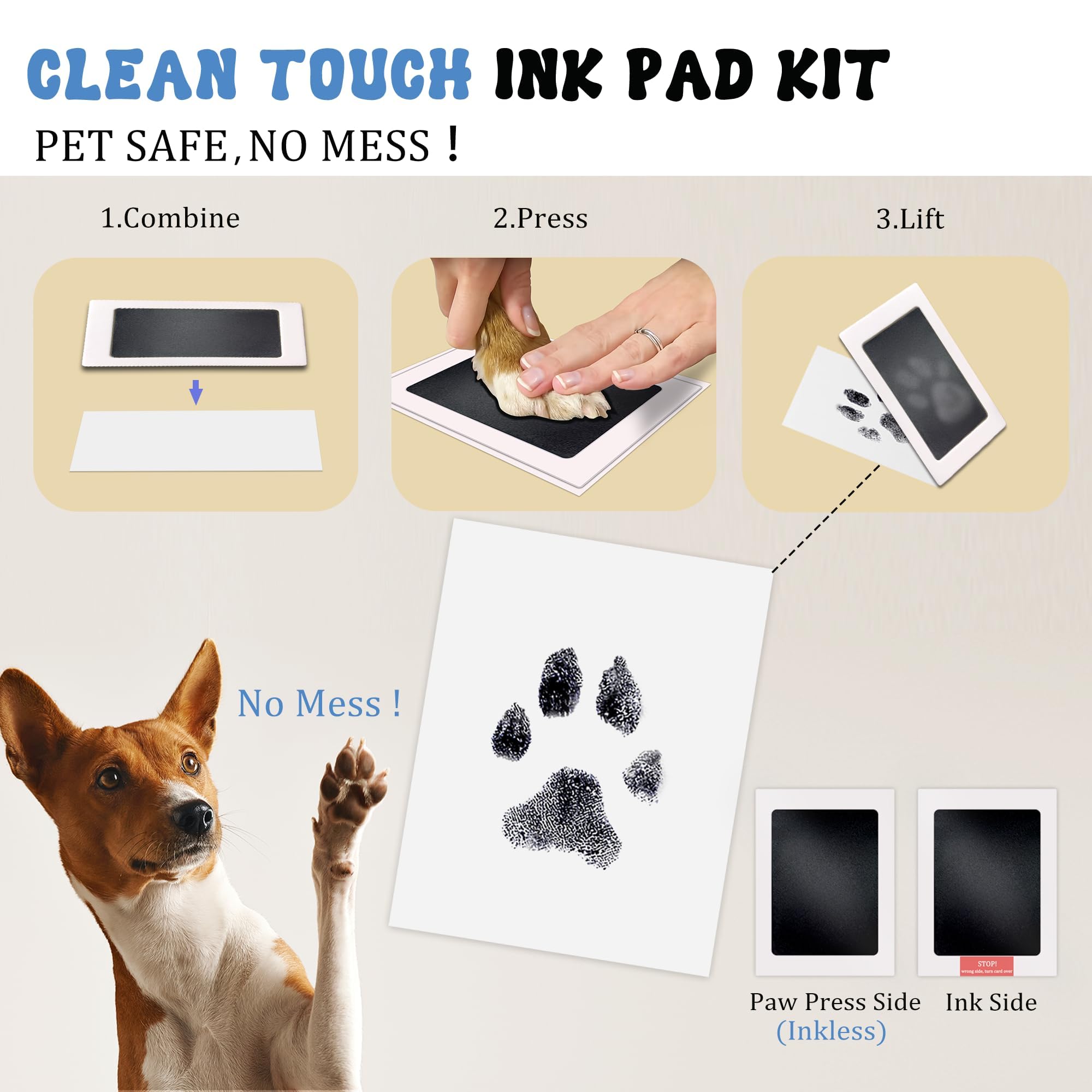 MYPAWLETS facilita la aplicación de la pata sin tinta para una captura limpia.