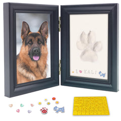 MYPAWLETS marco huellas de mascota en madera, ideal para conmemorar a tu compañero