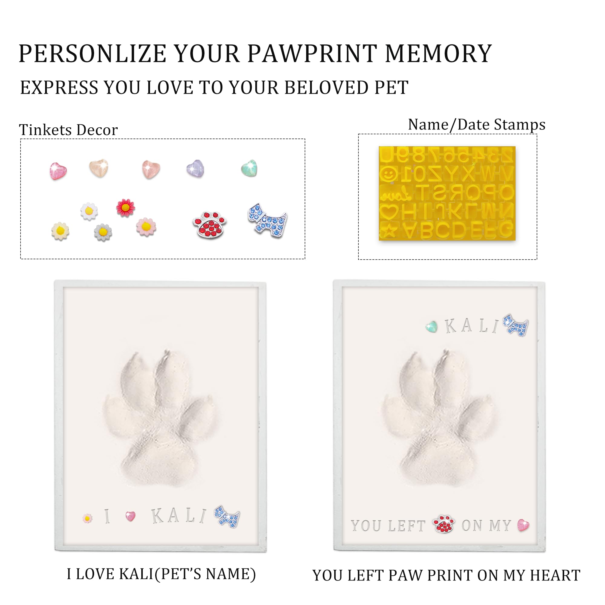 MYPAWLETS timbre con nombre y fecha, personaliza tu marco con datos significativos