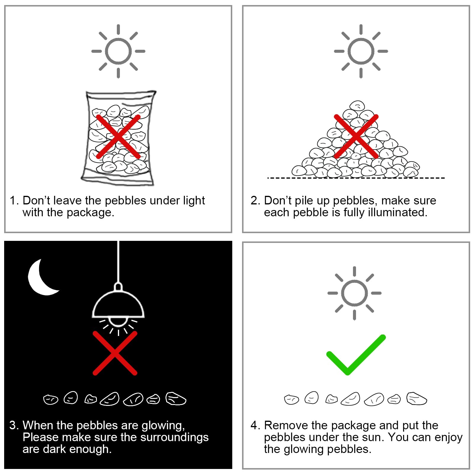 Piedras fosforescentes Mzekgxm para senderos, efecto luminoso suave