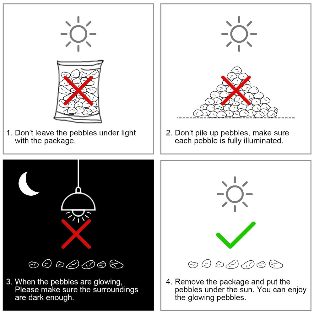 Piedras fosforescentes Mzekgxm para senderos, efecto luminoso suave