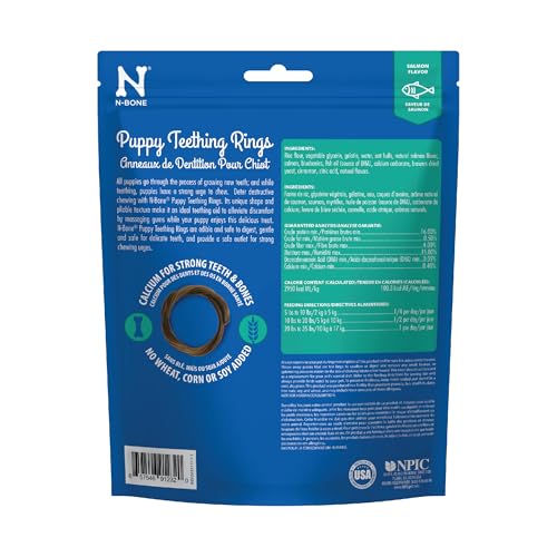 N-Bone anillo-denticion-salmon-perrito: mordida suave para cachorros en dentición.