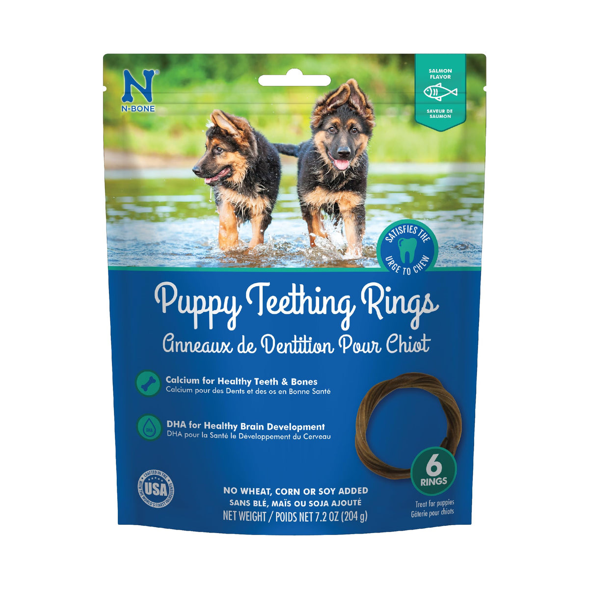 N-Bone anillo-denticion-salmon: ideal para la dentición de cachorros con sabor sabroso.