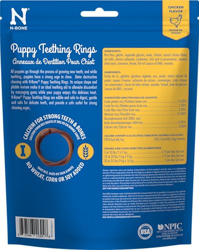 Primer plano de anillo N-Bone sabor pollo, ideal para masticar suave.