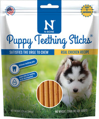 N-Bone para cachorros, masticables para dientes en desarrollo y sabor pollo.