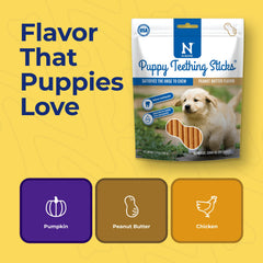N-Bone Puppy Teething Sticks: primer plano de textura flexible