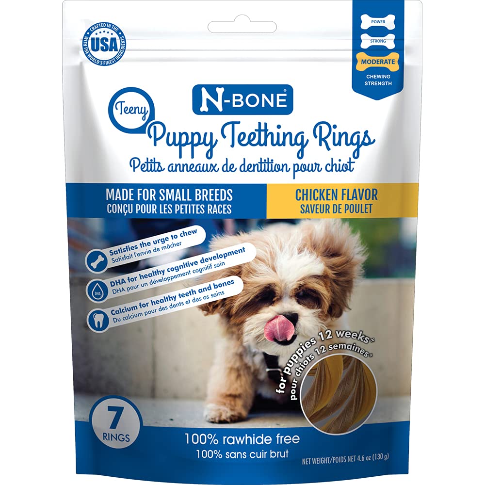 N-Bone Teeny Puppy: anillos dentición sabor pollo, ideal para cachorros