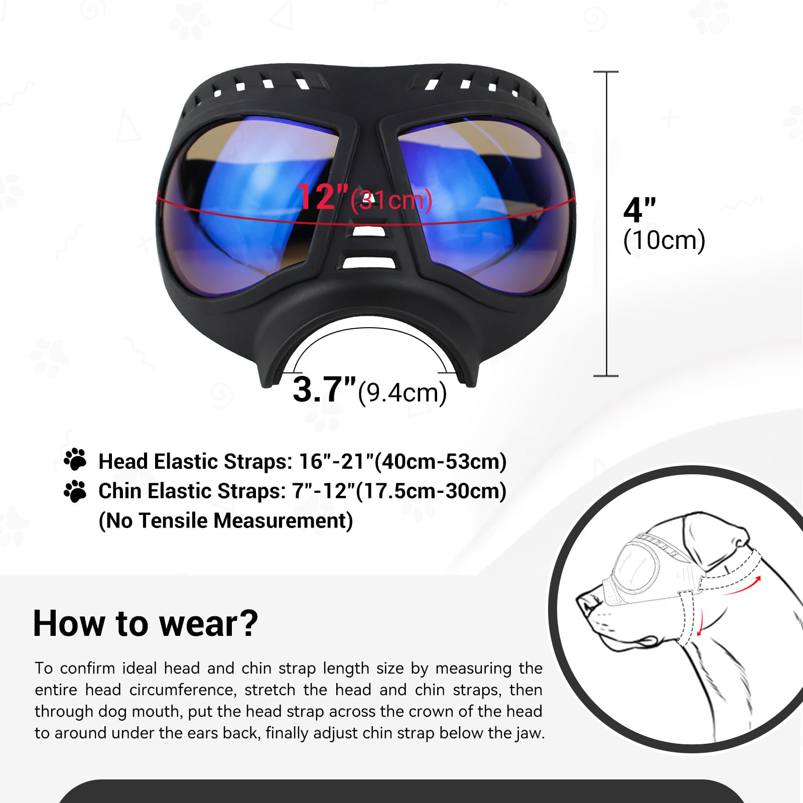 Gafas NAMSAN con correas ajustables para un ajuste seguro.