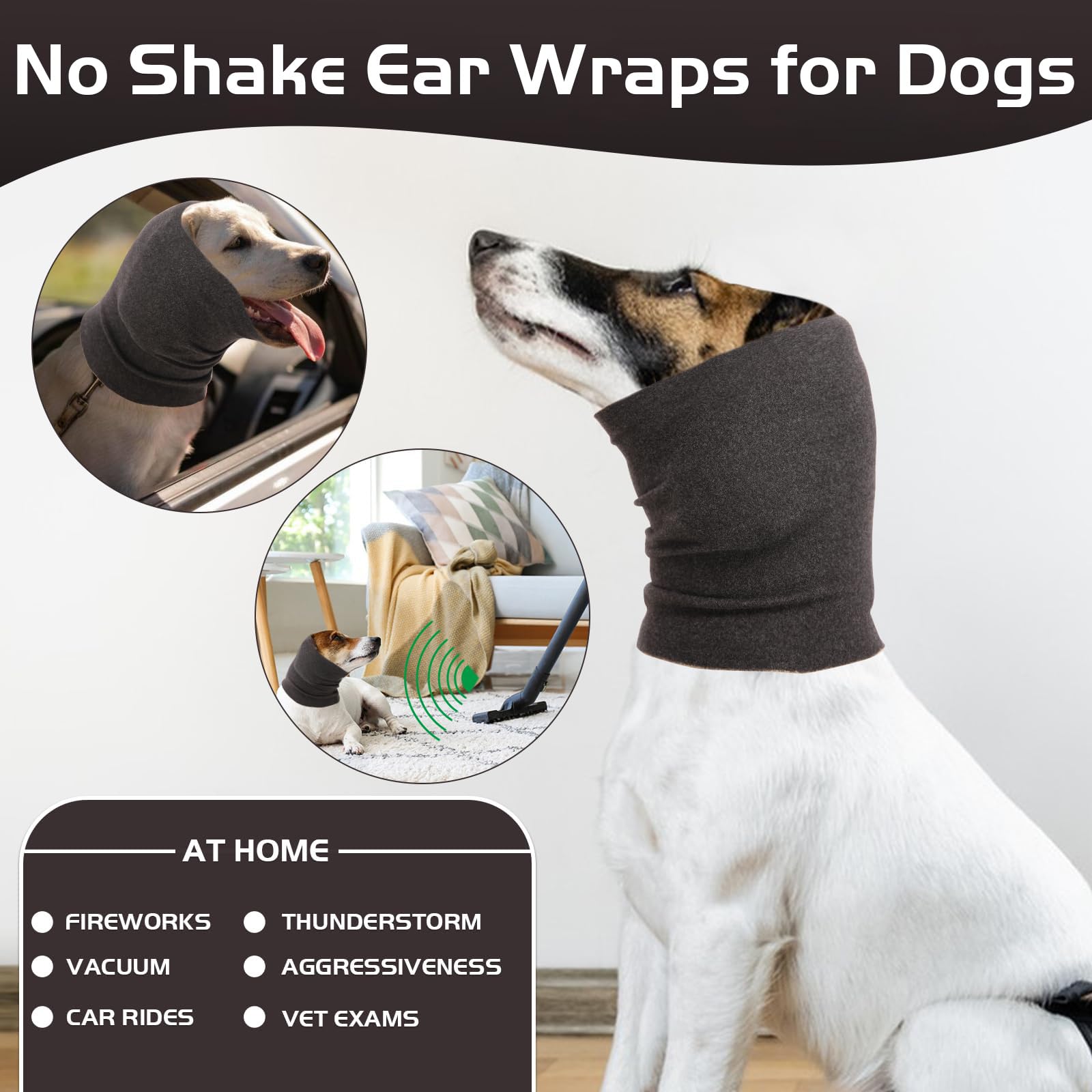 Nanaki gorro cabeza para perro calma durante grooming.