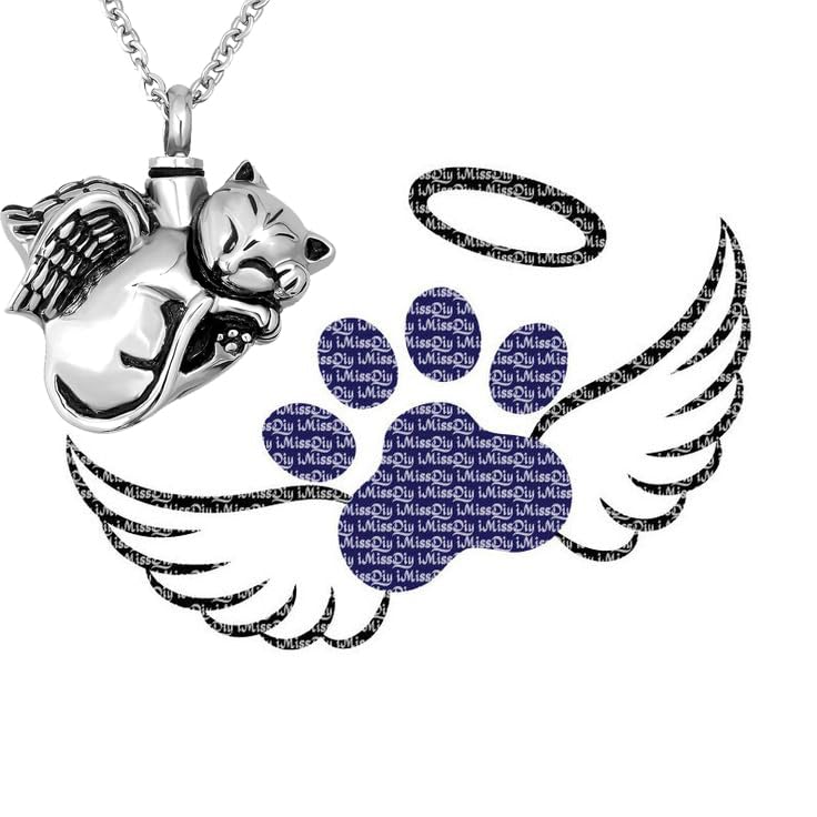 Collar urna NanMuc para perro con ángel, recuerdo cercano.