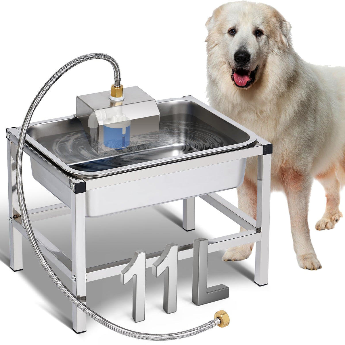 NAOEDEAH bebederos automático exterior para perros grandes, elevación ergonómica.