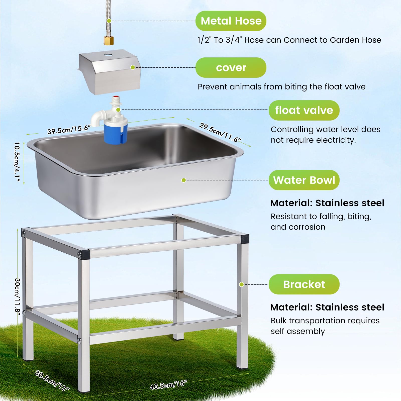 NAOEDEAH capacidad de 3 galones, suficiente para varias tomas de agua.