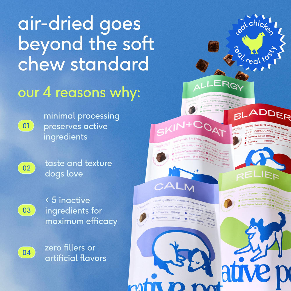 Native Pet Calming Chews: ayuda con ansiedad por separación durante viajes