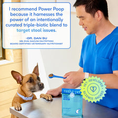 Native Pet GutWell Power Poop: etiqueta frontal destaca la formulación triple-biótica.