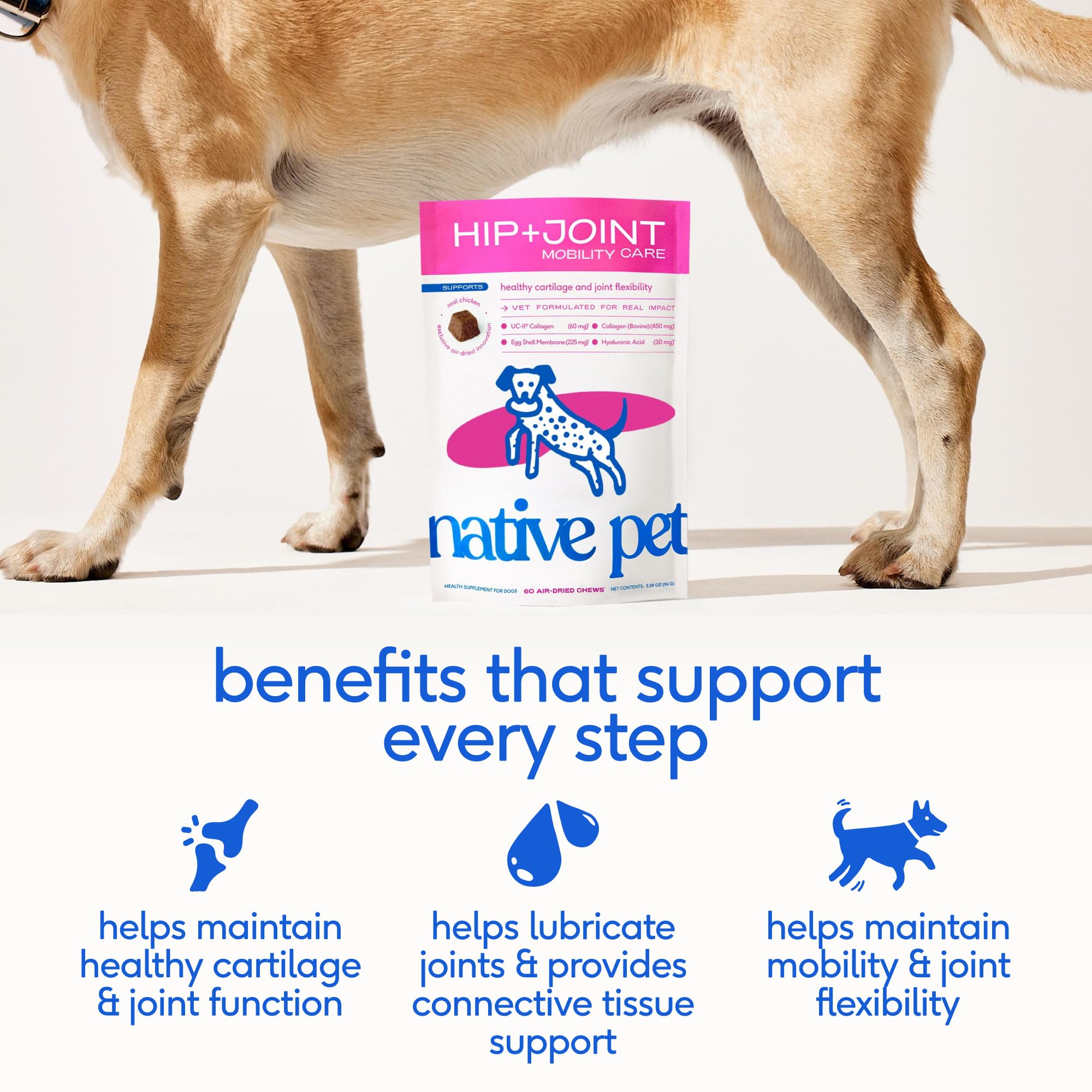Native Pet Mobility Care gomitas-perro: masticables para favorecer la movilidad.