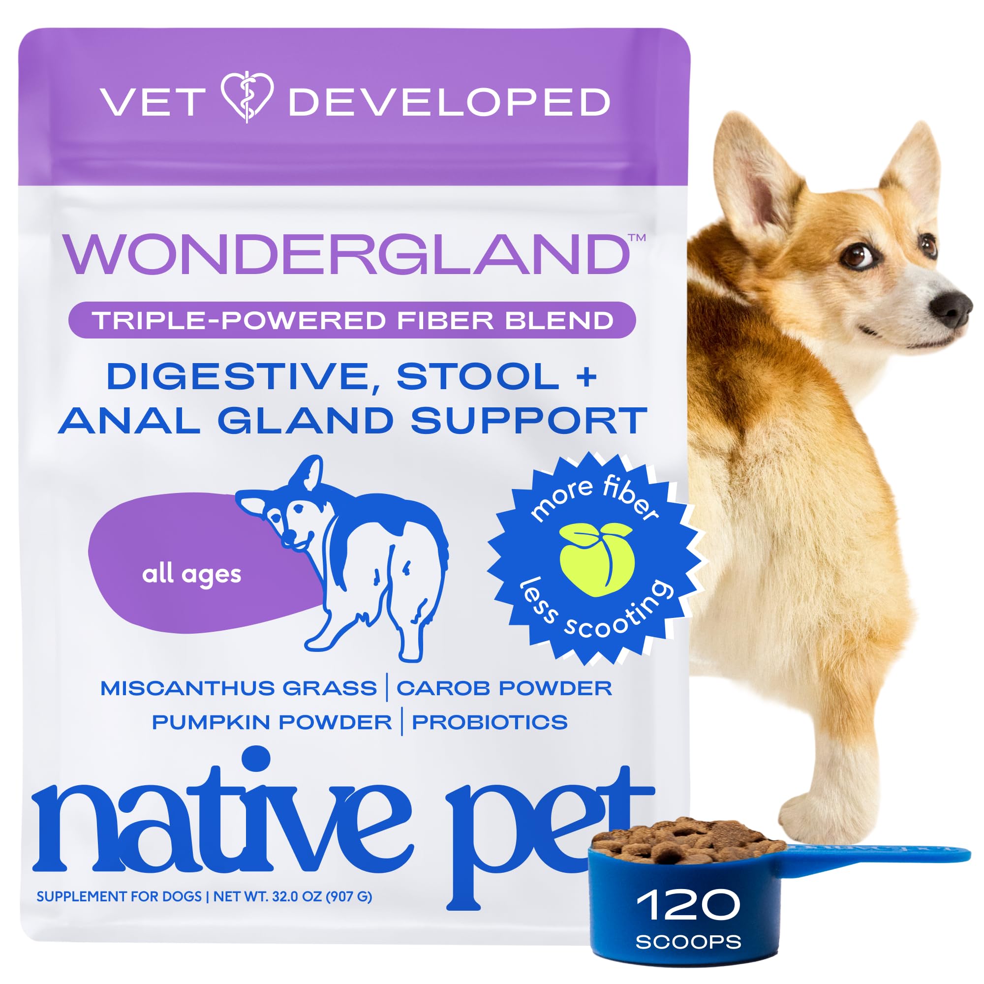 WonderGland de Native Pet en envase frontal, ideal para salud de glándulas