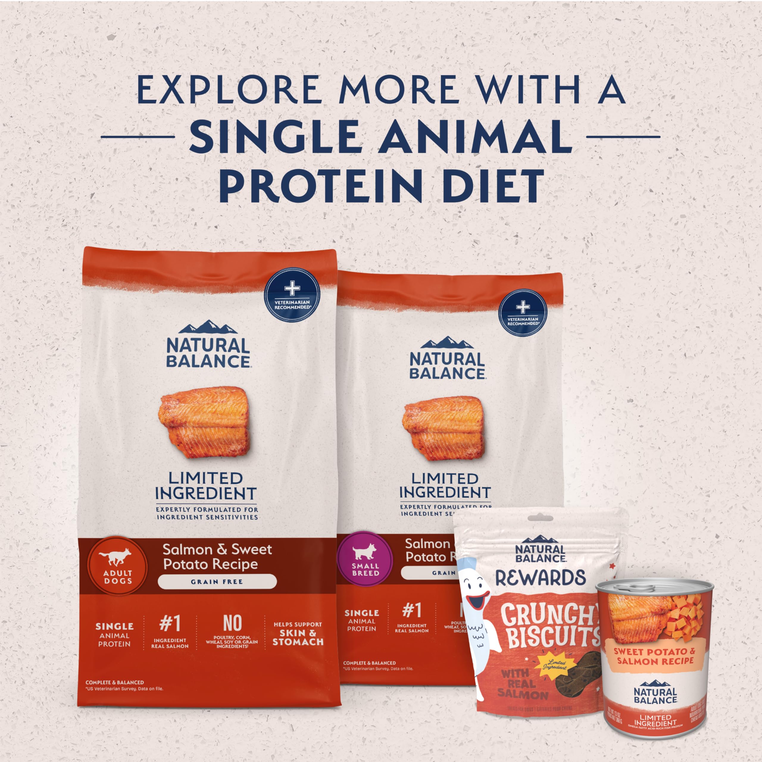 Natural Balance batata dulce aporta fibra para digestión saludable