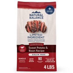 Natural Balance bolsa-4lb reserve sweet potato bison, comida diaria con proteína única de bison