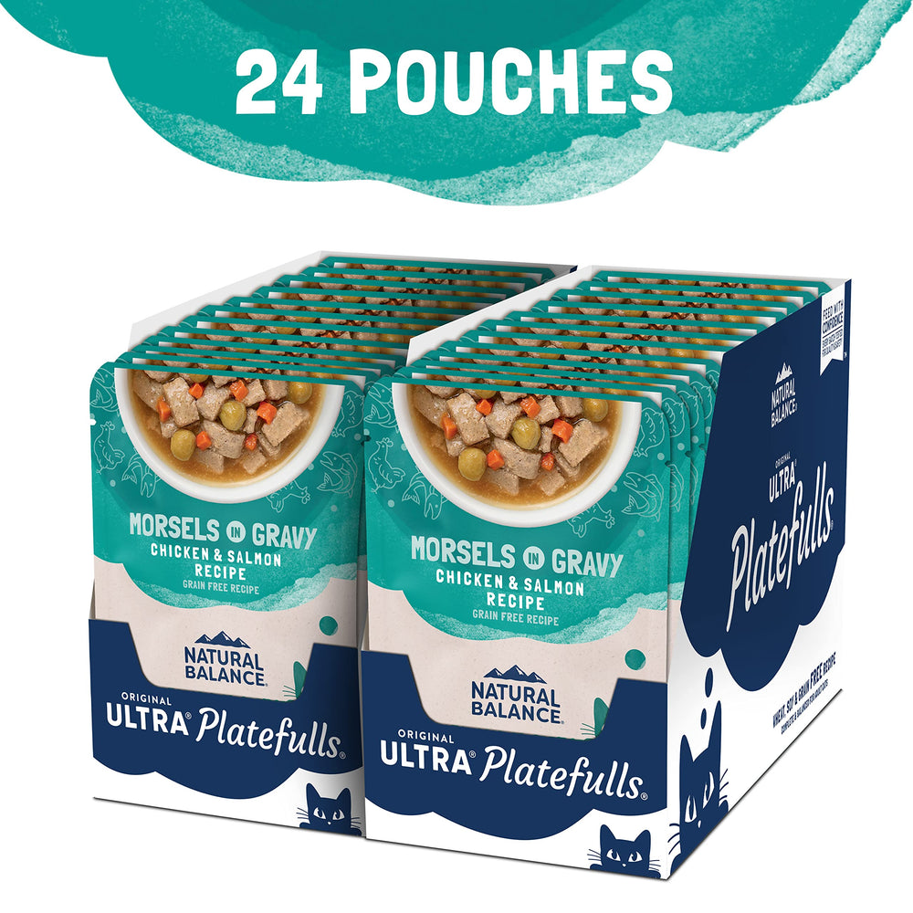 Natural Balance bolsitas de 24 unidades, 3oz cada una, fáciles de servir.
