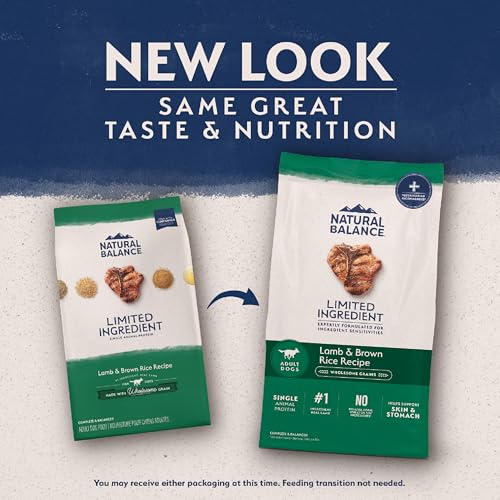 Natural Balance cordero y arroz integral, dieta seca para perros con ingredientes limitados