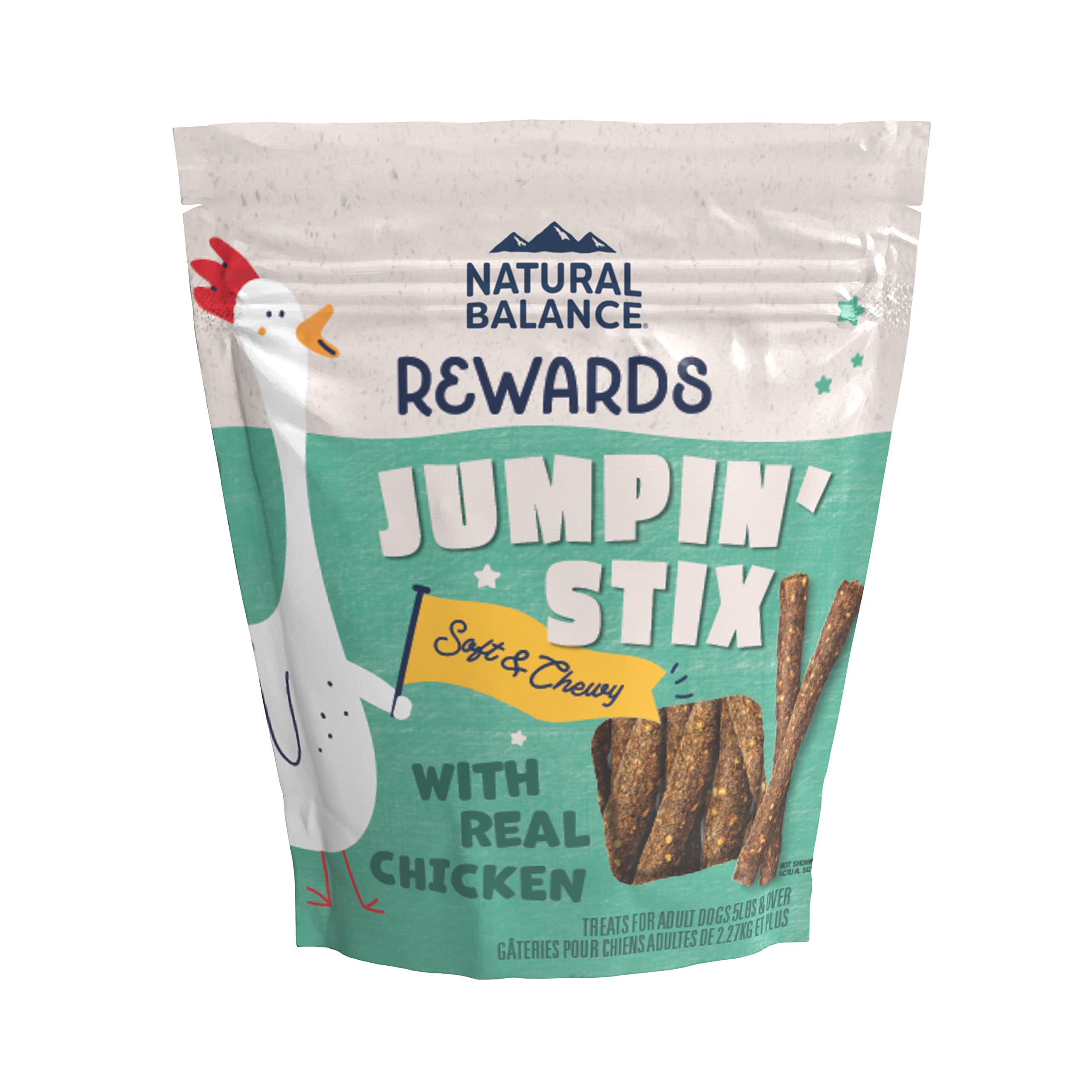 Natural Balance Jumpin' Stix, paquete de 10 oz, snack sin granos para perros adultos.