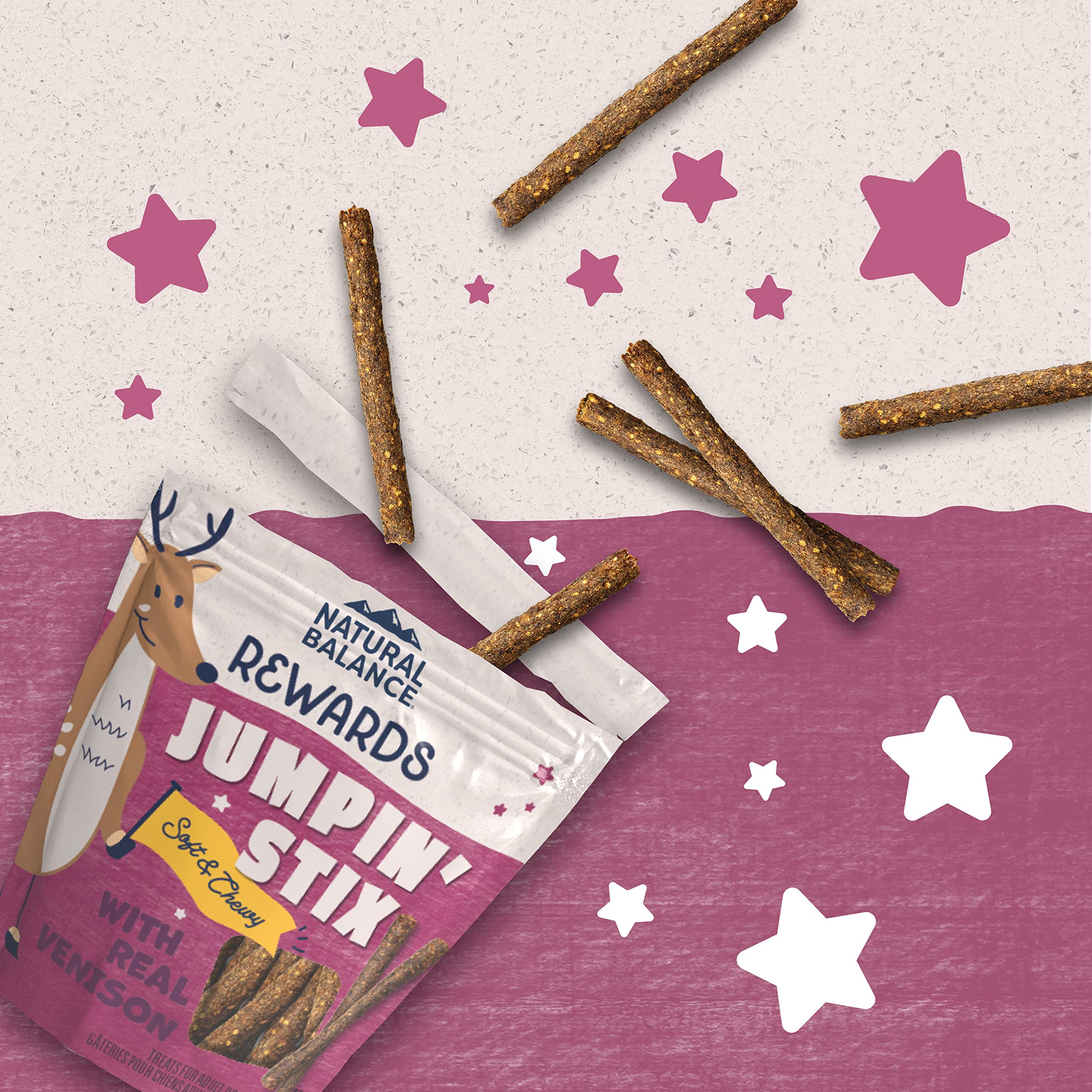 Recompensa sin granos Jumpin' Stix para perros adultos