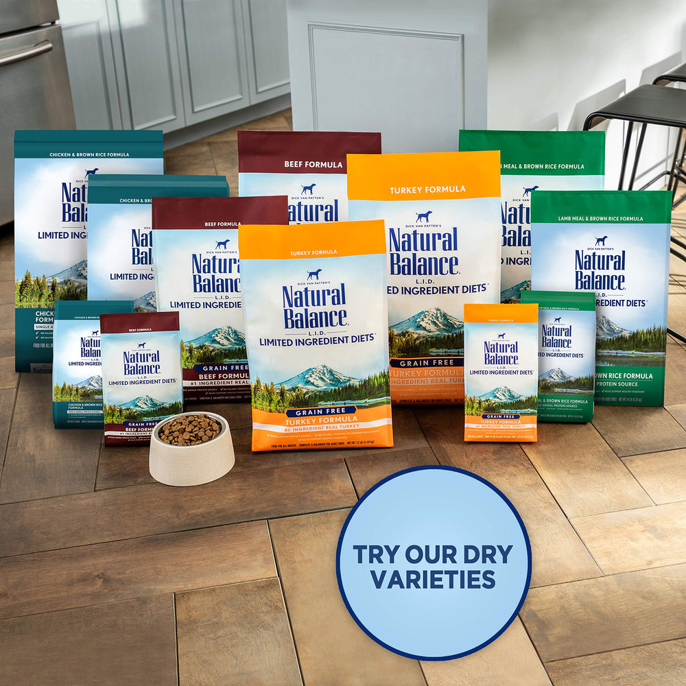 Lata Natural Balance ternera premium con ingredientes de calidad