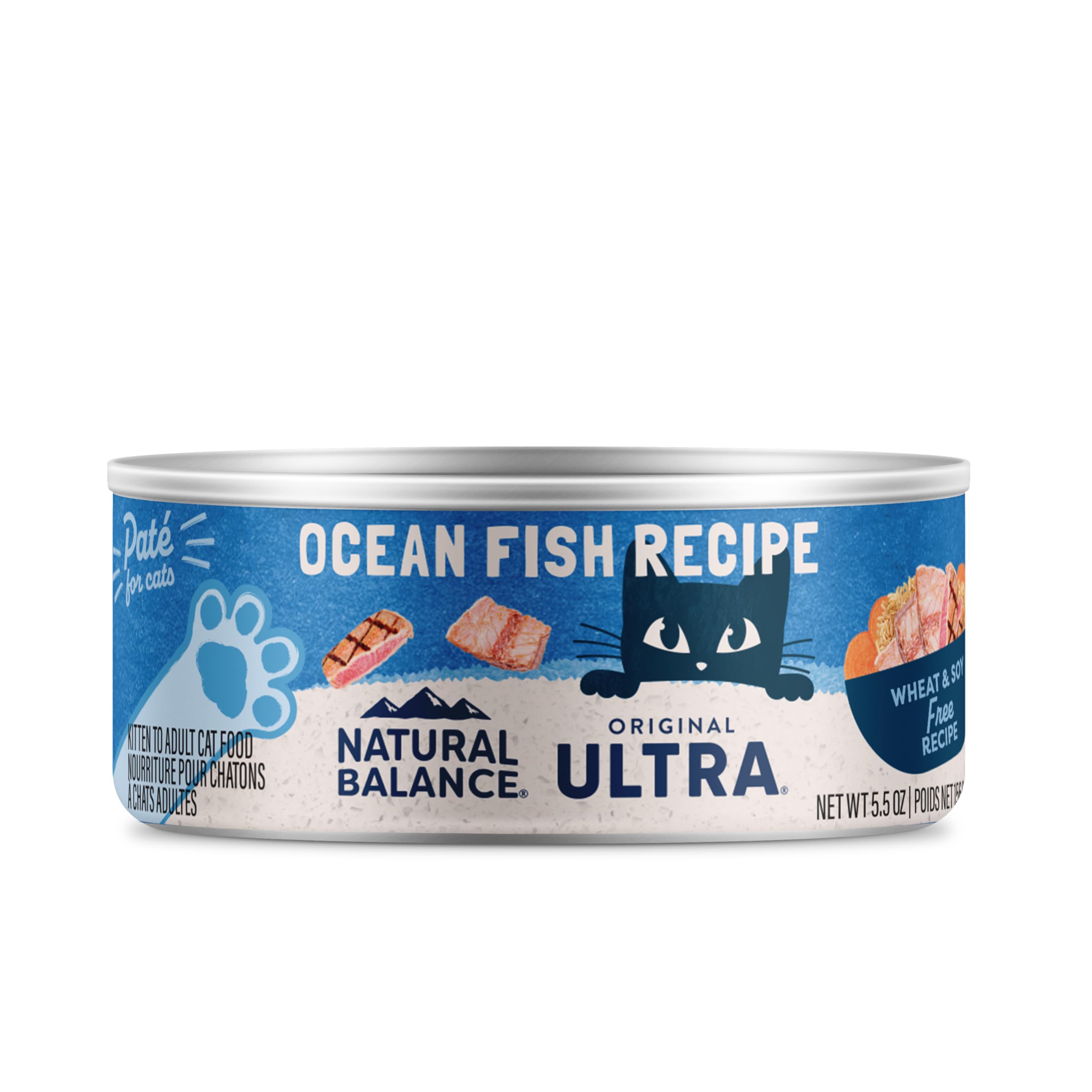 Natural Balance Original Ultra para gatos en lata de pescado oceano, sabor sabroso para gatos