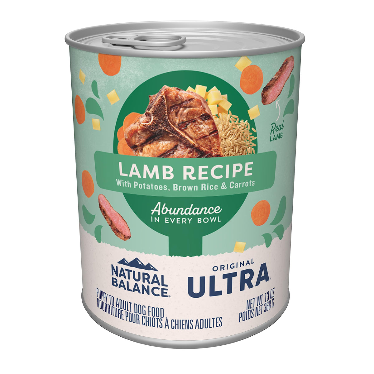Natural Balance Original Ultra: lata cordero patatas arroz, fuente de proteína de alta calidad para perros.