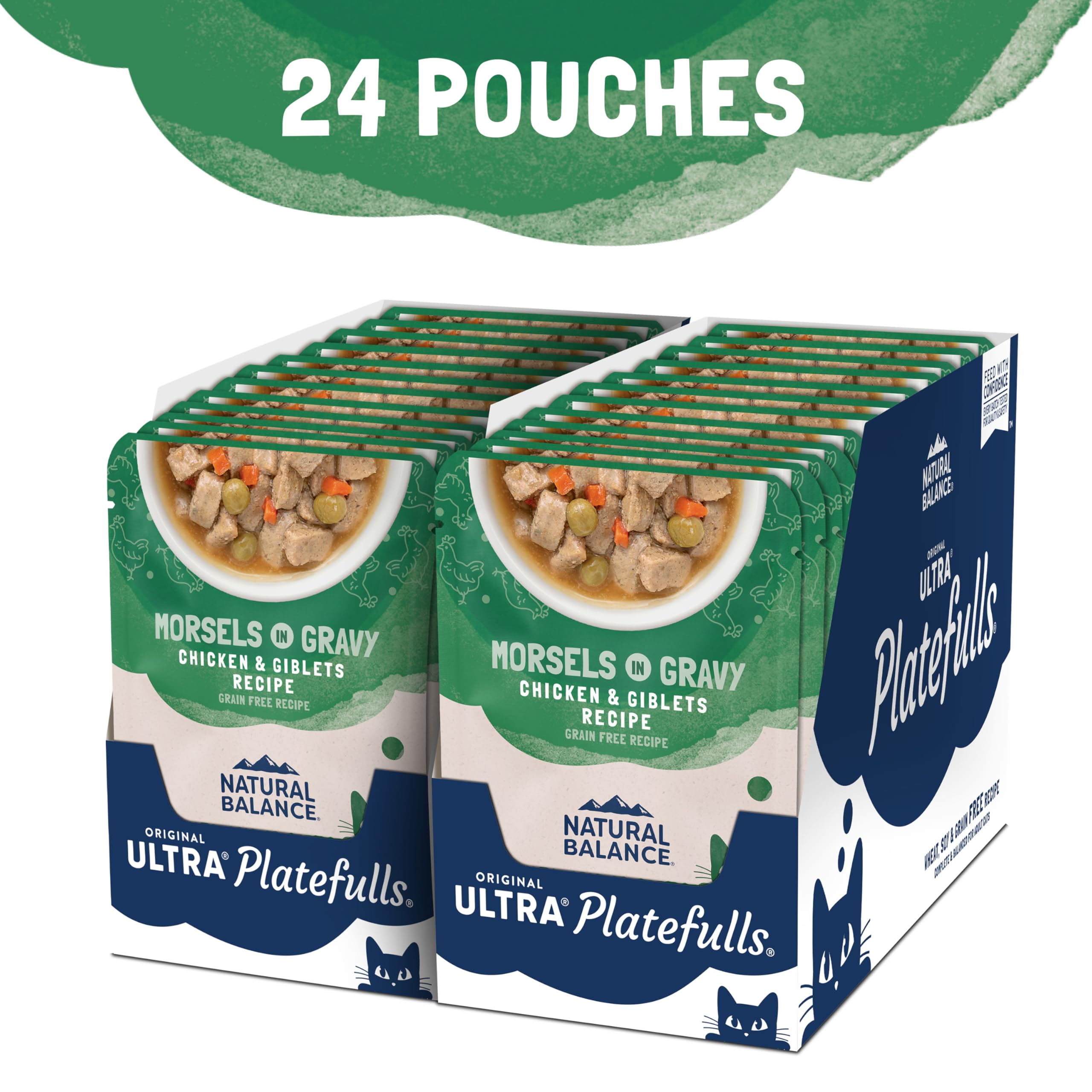 Natural Balance Platefulls con pollo en salsa para gatos adultos, fuente de proteína