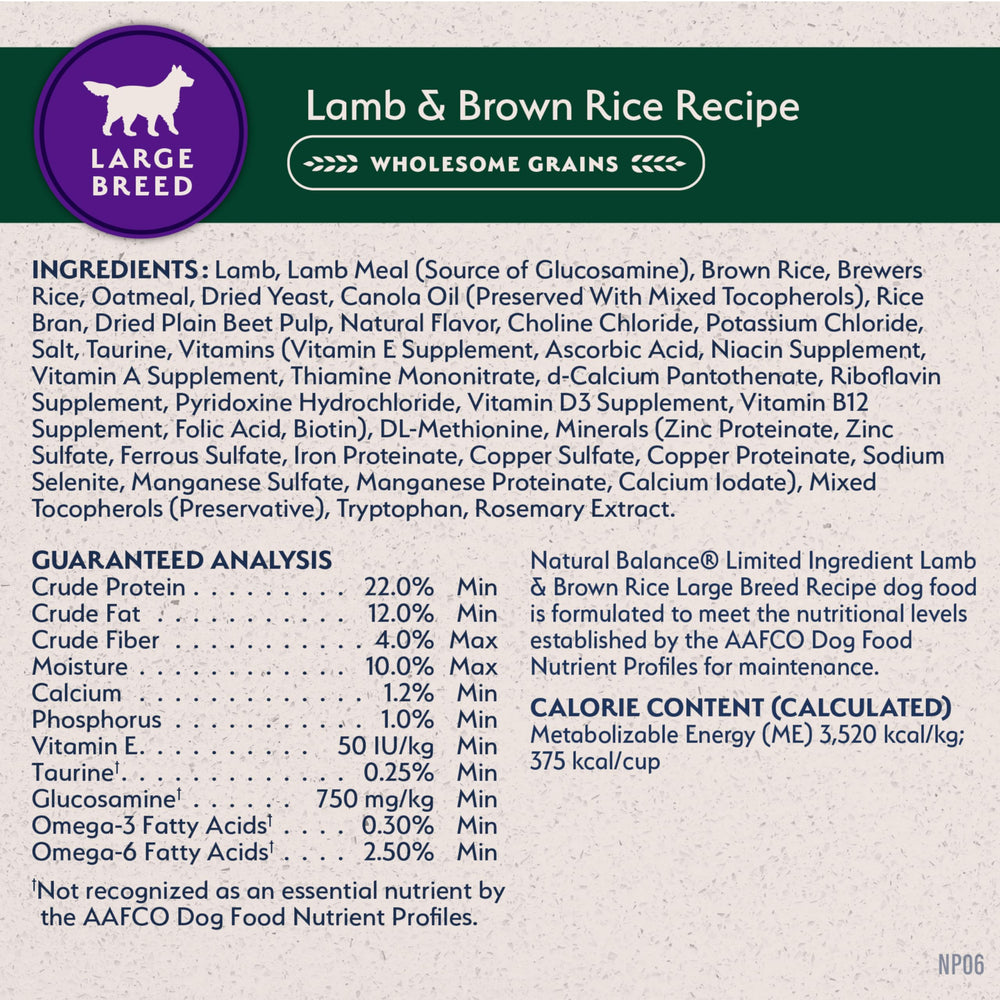 Natural Balance: alimento para un pelaje brillante gracias al cordero.