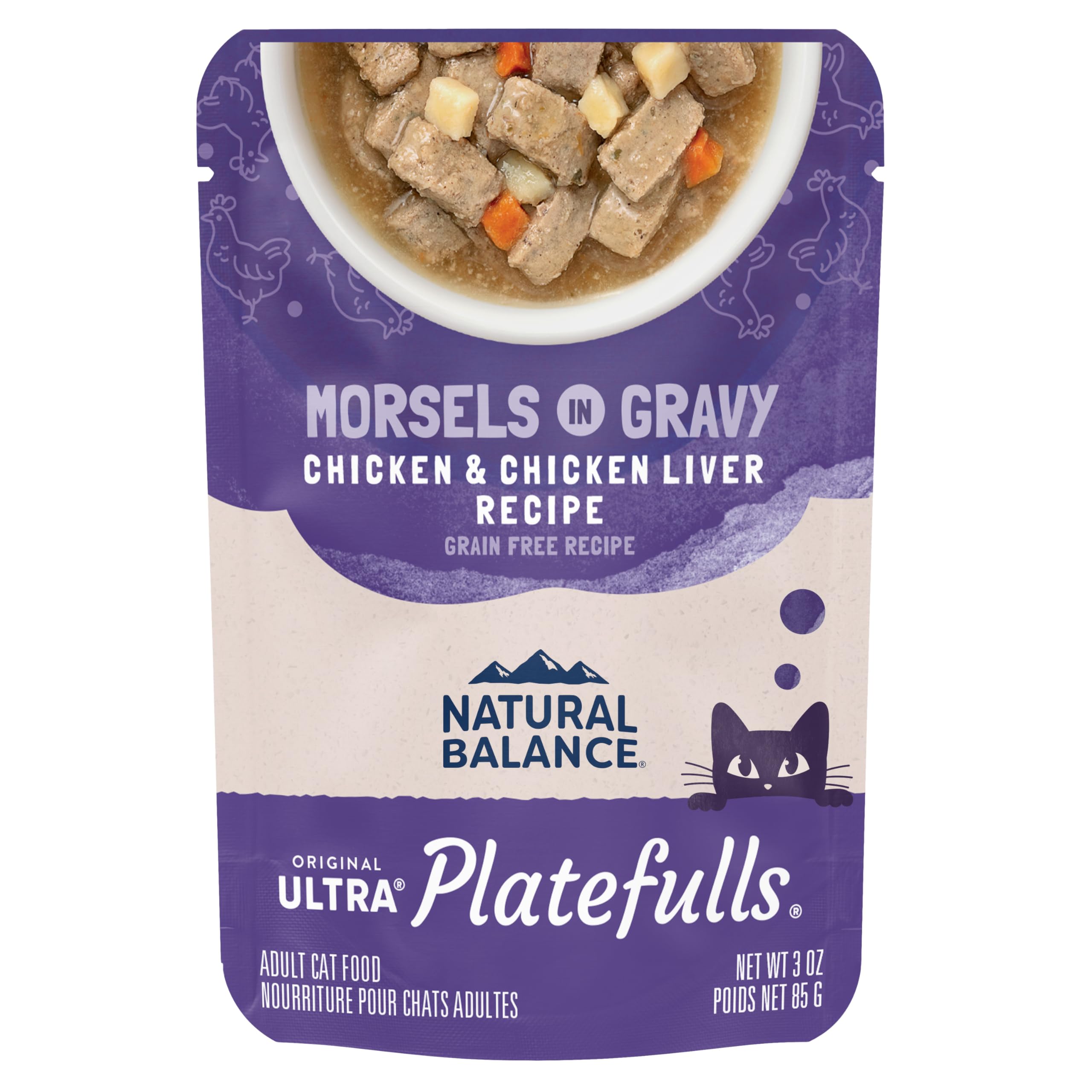 Natural Balance Platefulls: empaque de 24 bolsas para porciones diarias de gatos.