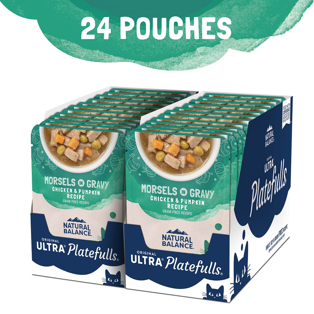Natural Balance Platefulls: bolsa de 3 oz con pollo y calabaza para una porción sabrosa.