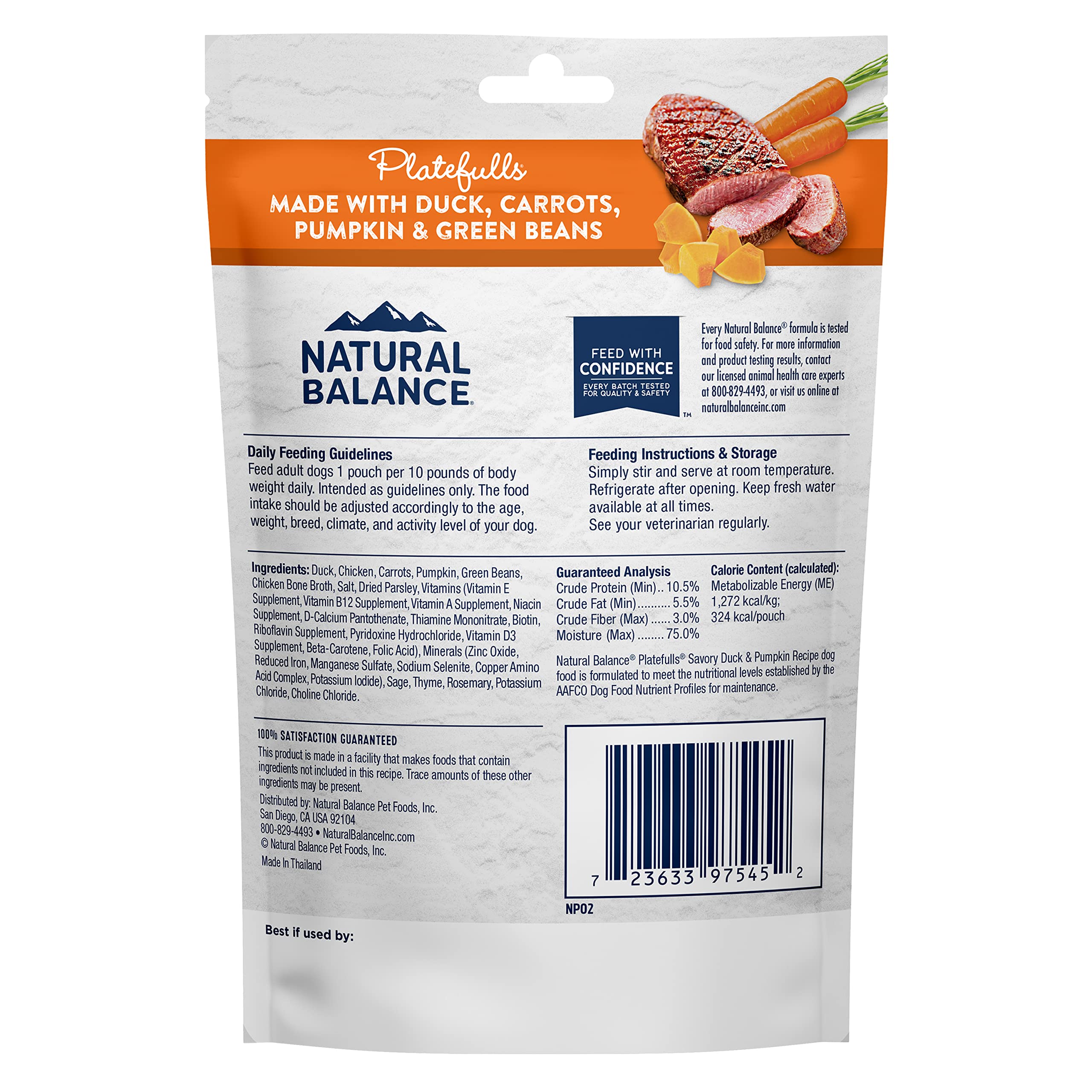Natural Balance Platefulls con calabaza, zanahorias y judías verdes para una comida equilibrada