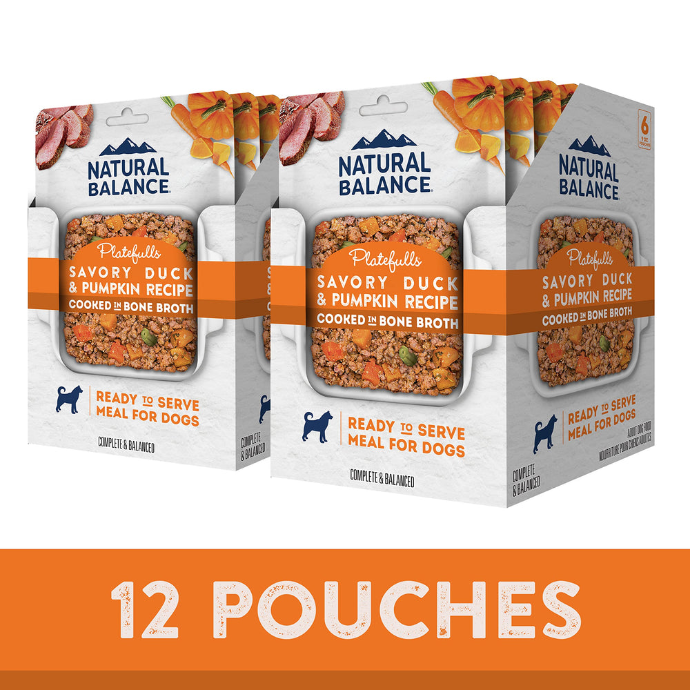Natural Balance Platefulls pato en caldo sabroso para perros con paladar exigente