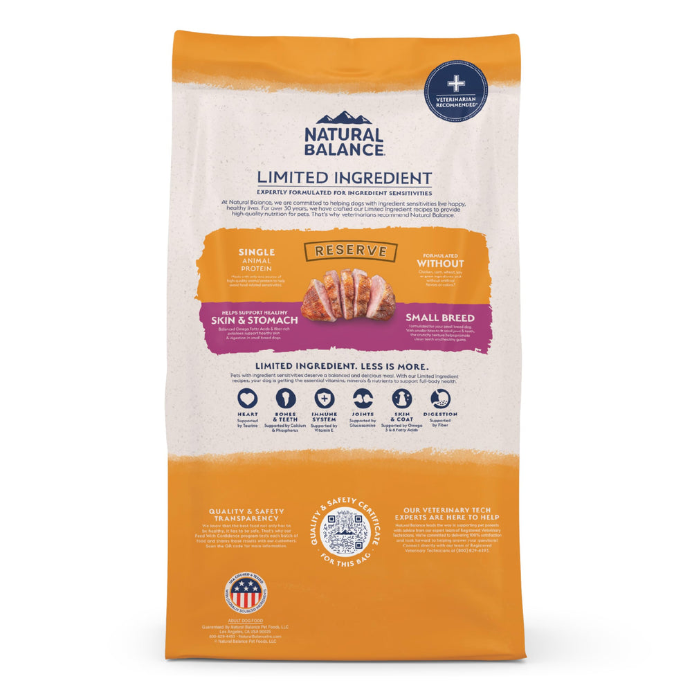 Natural Balance Reserve ingredientes-sencillos: lista reducida para apoyar estilo de vida saludable.