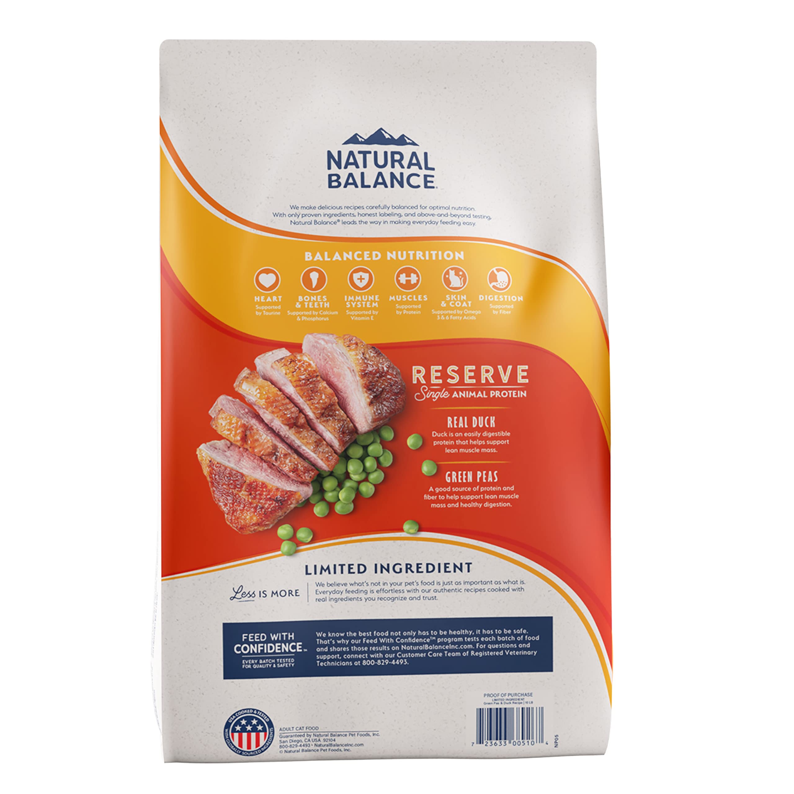 Natural Balance Reserve pato y guisante verde, bolsa de 4 libras para alimentación diaria
