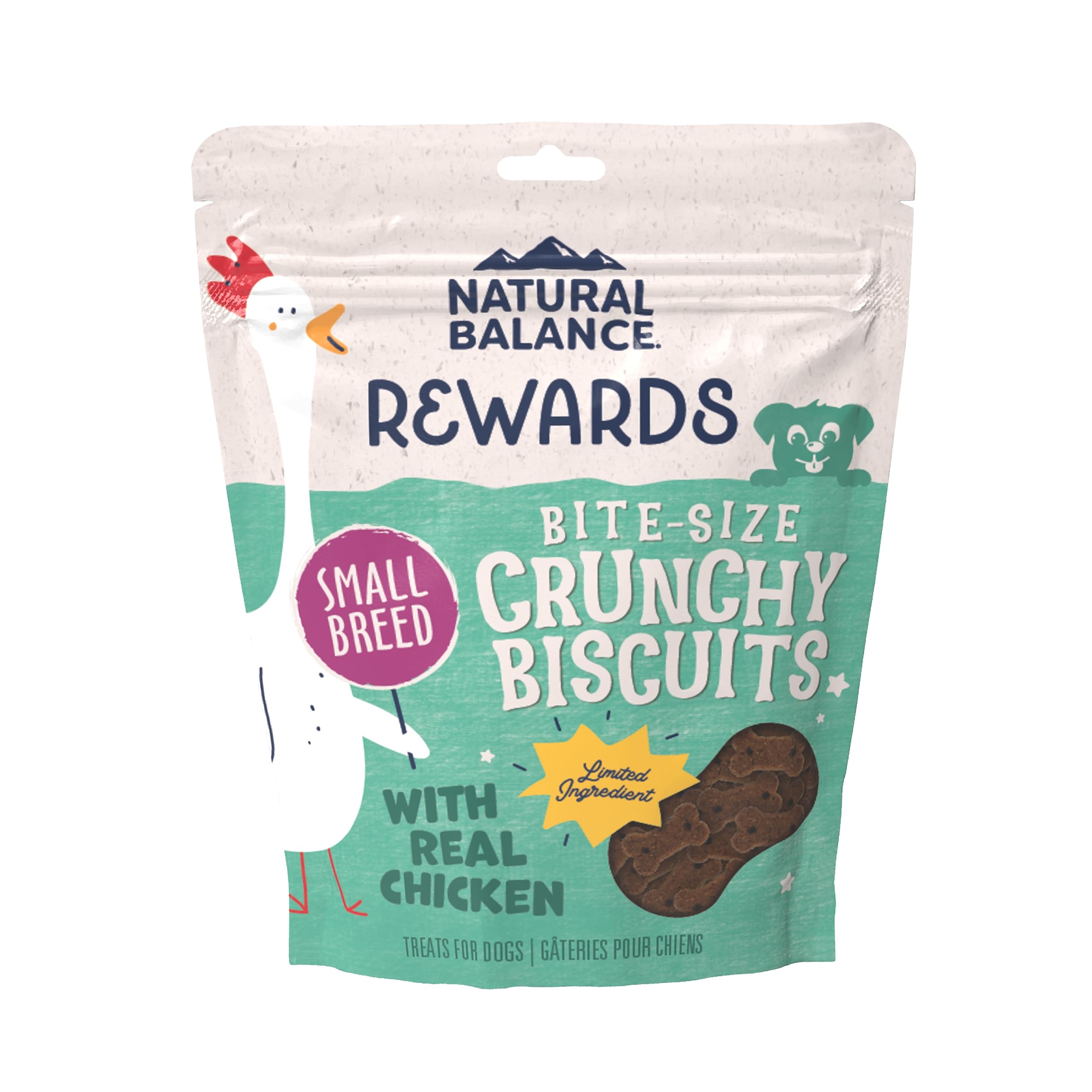 Natural Balance Rewards galletas pollo tamano pequeno para perros pequeños, snack diario