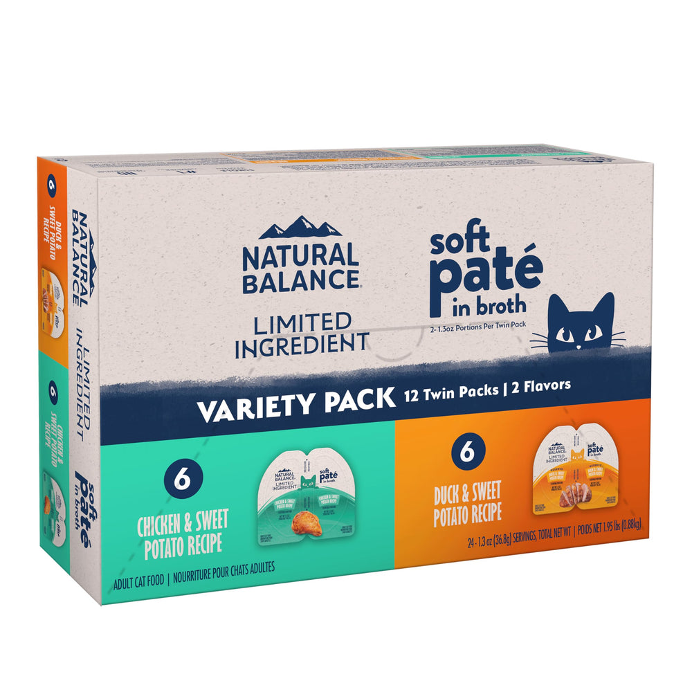 Natural Balance split cup pollo twin pack: porciones rápidas para alimentar a tu gato.
