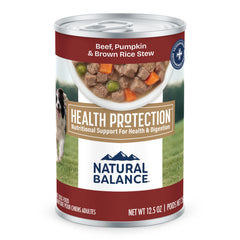 Natural Balance ternera y arroz: guiso jugoso para nutrición equilibrada de tu perro.