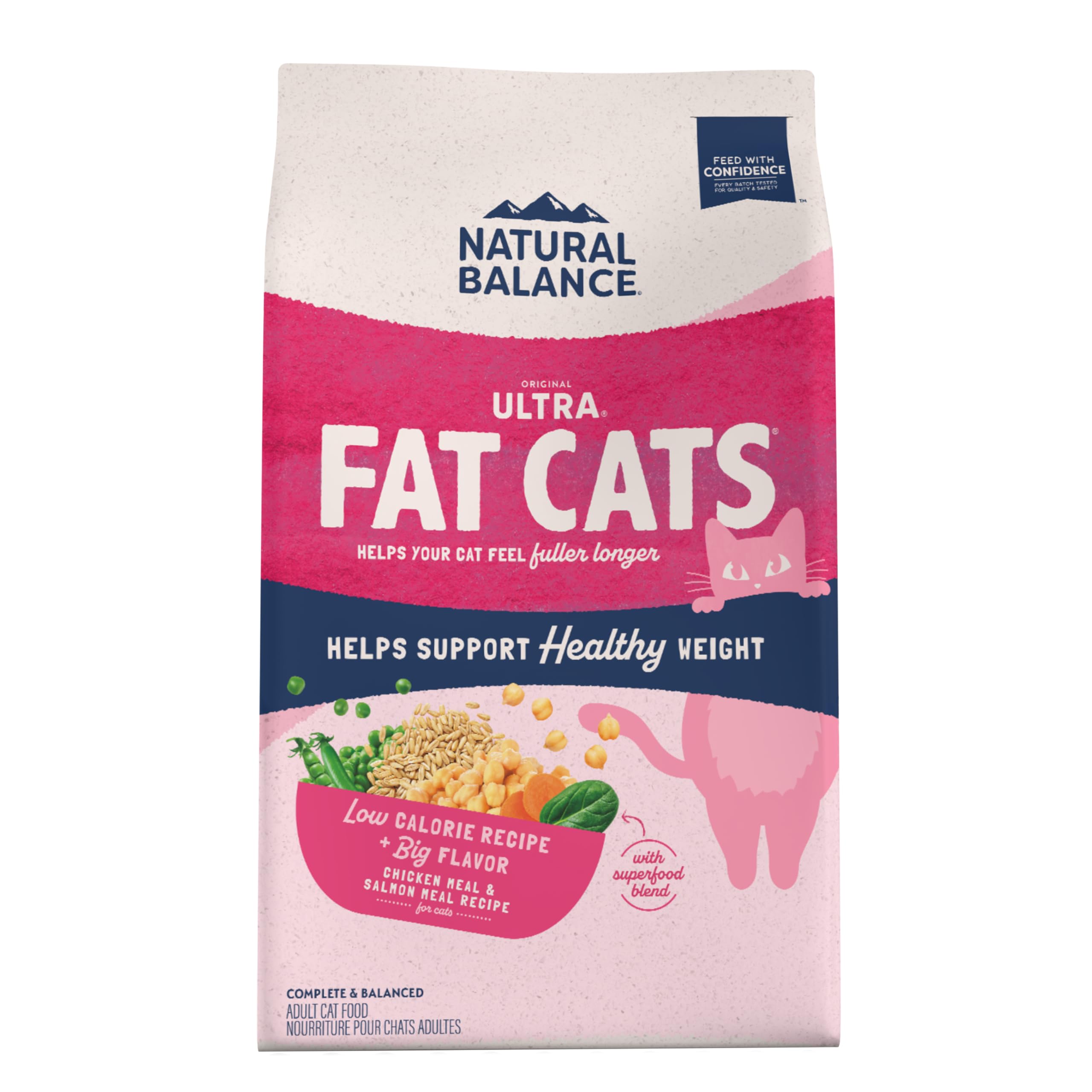 Natural Balance Ultra Fat para Gatos: bolsa frontal, almacenamiento práctico del alimento seco