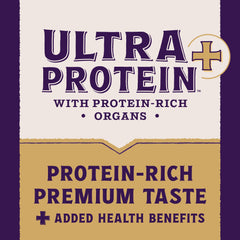 Natural Balance Ultra Protein Plus fibra prebiótica y calabaza para digestión suave.